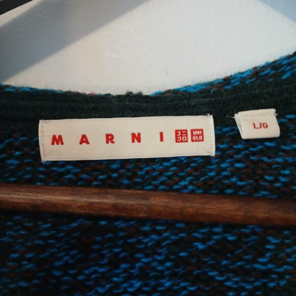 MARNI x UNIQLO - Blue Knitted full zip hoodie - Sz L - Picture 5 of 7
